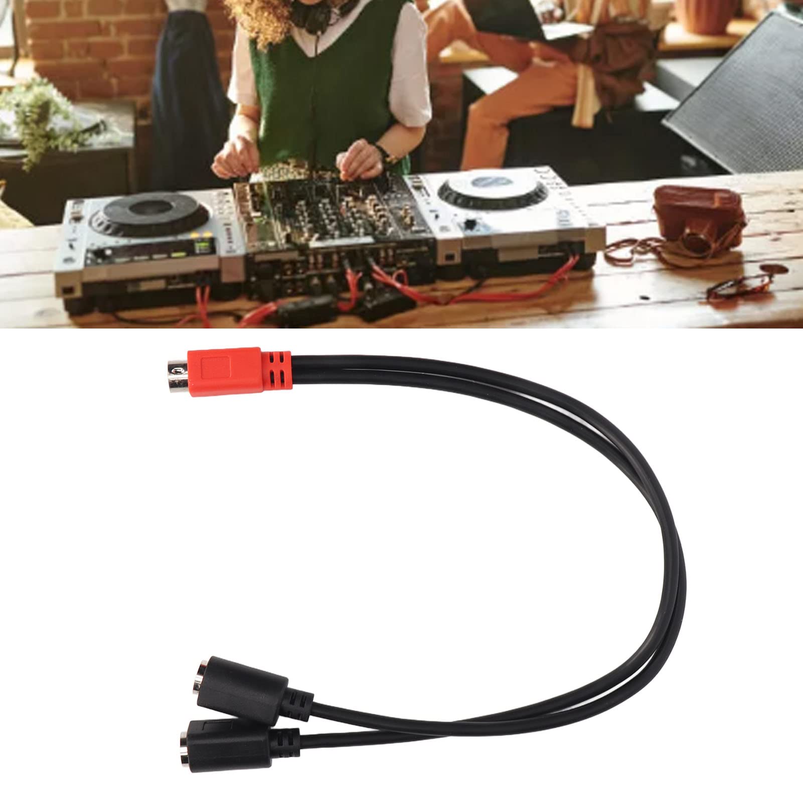 DIN 6-biegunowy kabel wtykowy i wtyczka na 2 gniazda 6-biegunowe, klawiatura/mysz, kabel rozdzielający, Plug and Play