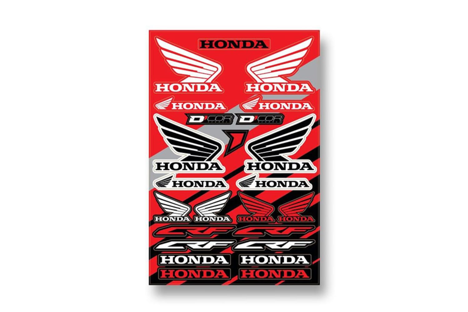 D’cor Visuals Compatible with Honda2 Decal Sheet – 12 Mil Durable Vinyl Graphics, for Motorcycles, Bikes, Helmets & Gear, 19"x12"