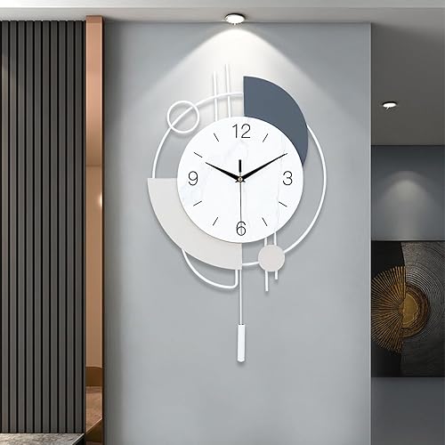 Miniatura 8 de Relojes de pared decorativos con péndulo, cuarzo de calidad silenciosa, funciona con pilas, reloj de pared grande para sala de estar, cocina, hogar,