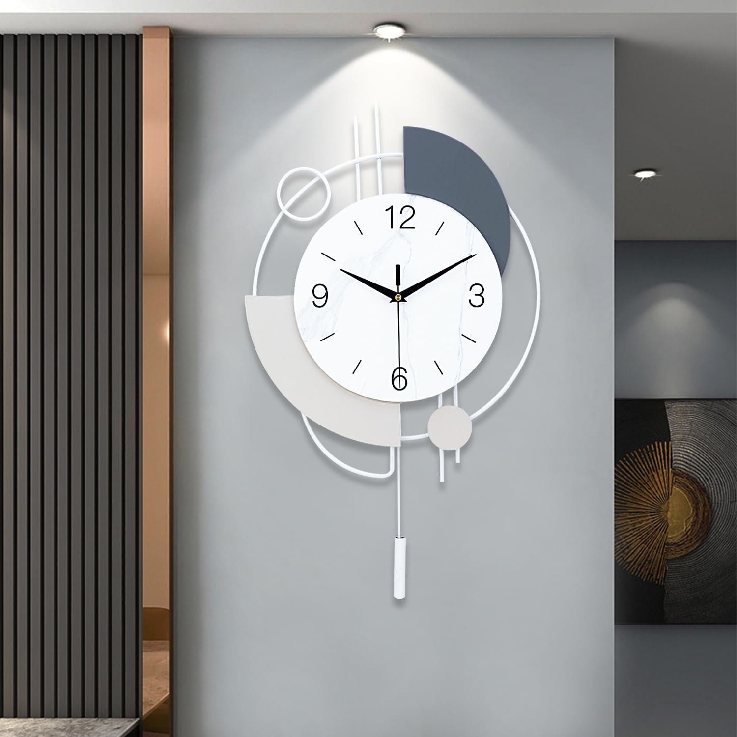 Decorative Wall Clocks with Pendulum,Silent Quality Quartz Battery