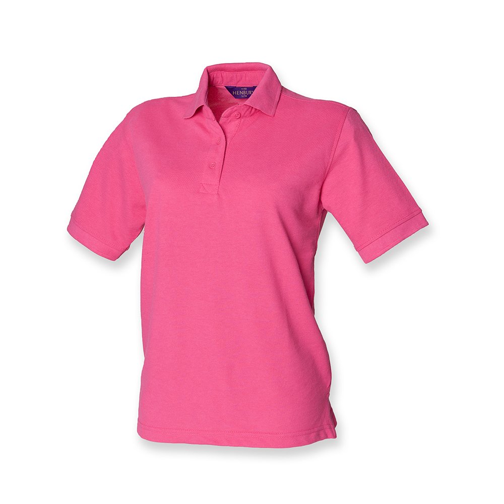 Henbury Ladies Pique Polo Shirt : Color - Fuchsia : Size - 18