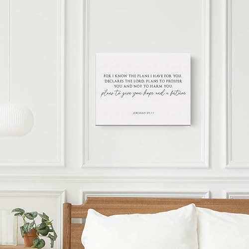 Miniatura 6 de Lienzo inspirador cristiano para pared, 11.5 x 15 pulgadas, enmarcado, pintura religiosa, versículo de las Escrituras, decoración de pared para el