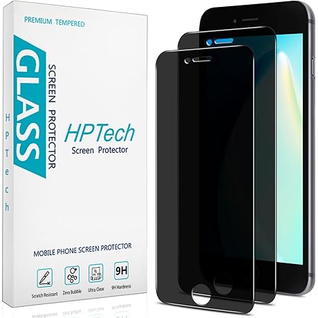 HPTech Privacy Screen Protector 2-Pack for iPhone 6/7/8/SE 4.7"