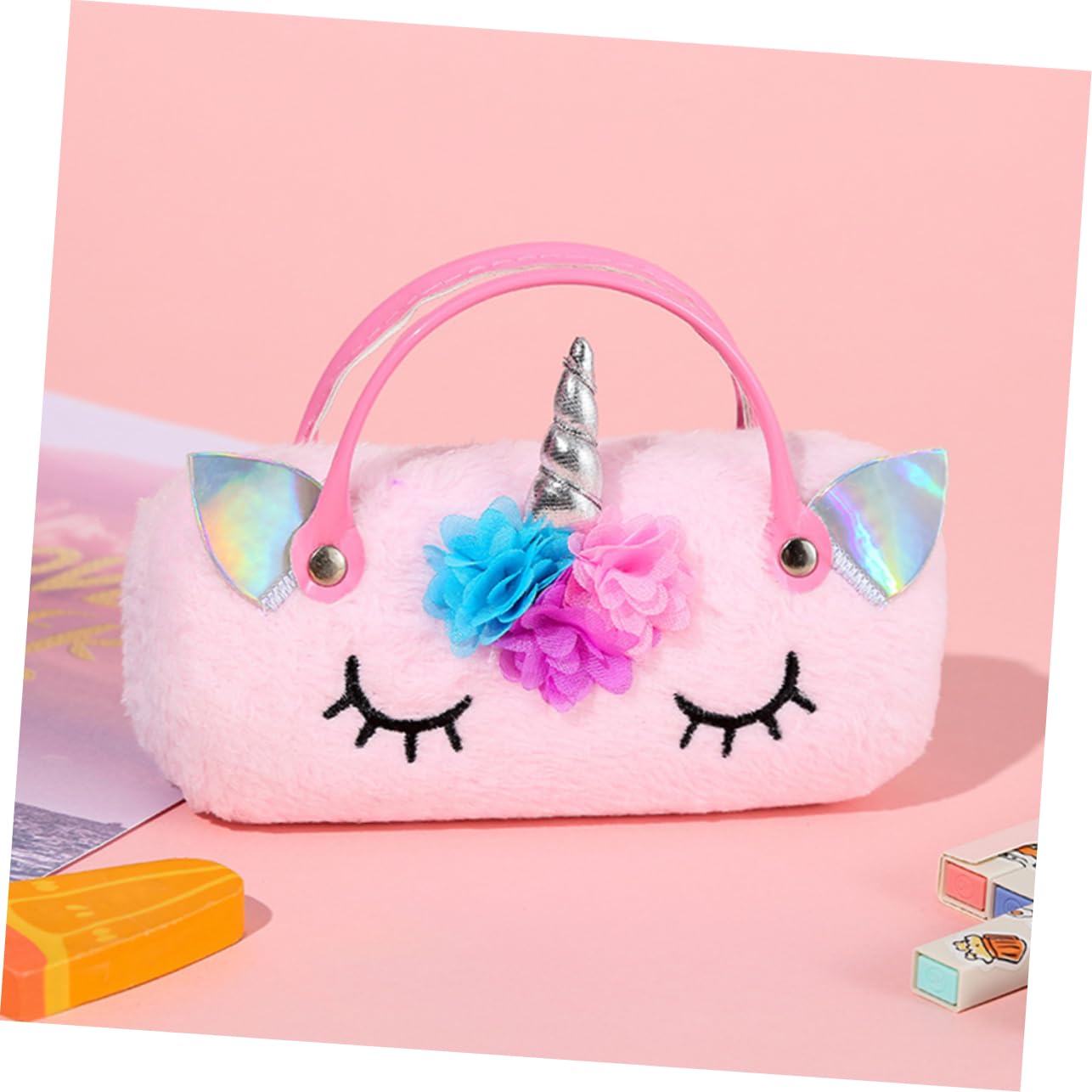Tragbare Brillentasche Kinderbrille Cartoon-brillenbeutel Sonnenbrillen-organizer-aufbewahrung Aufbewahrungsbox Für Sonnenbrillen Cartoon-brillenetui Plüsch Handtasche Gläser