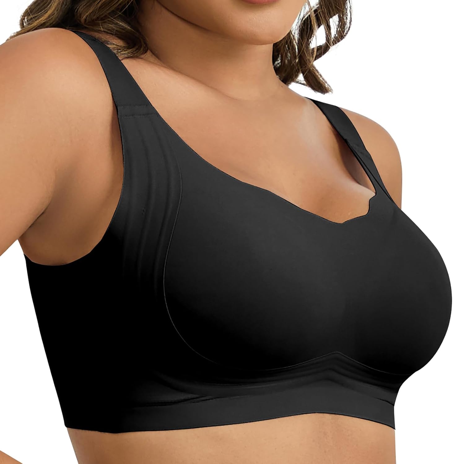 Scalloped Wirefree Bras for Women Full Coverage No Underwire Everyday Bras Comfortable Wireless Padded Bras Seamless - Image 6