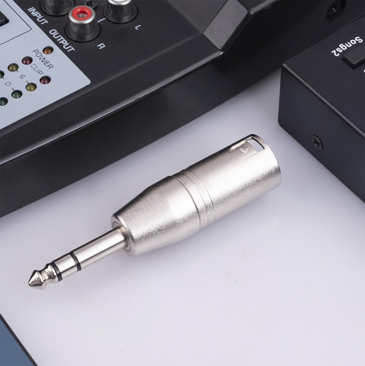 Paquete de 2 adaptadores TRS de 1/4 a XLR, adaptador equilibrado de 6,35 mm macho a XLR macho para mezclador, micrófono