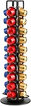 Lyellfe Rotating Coffee Pod Holder, Coffee Capsule Carousel, Spinning Coffee Cup Holders Rack for Counter, Holds 32 Capsules, 360 Degree Rotation, Ideal for Home Office Kitchen