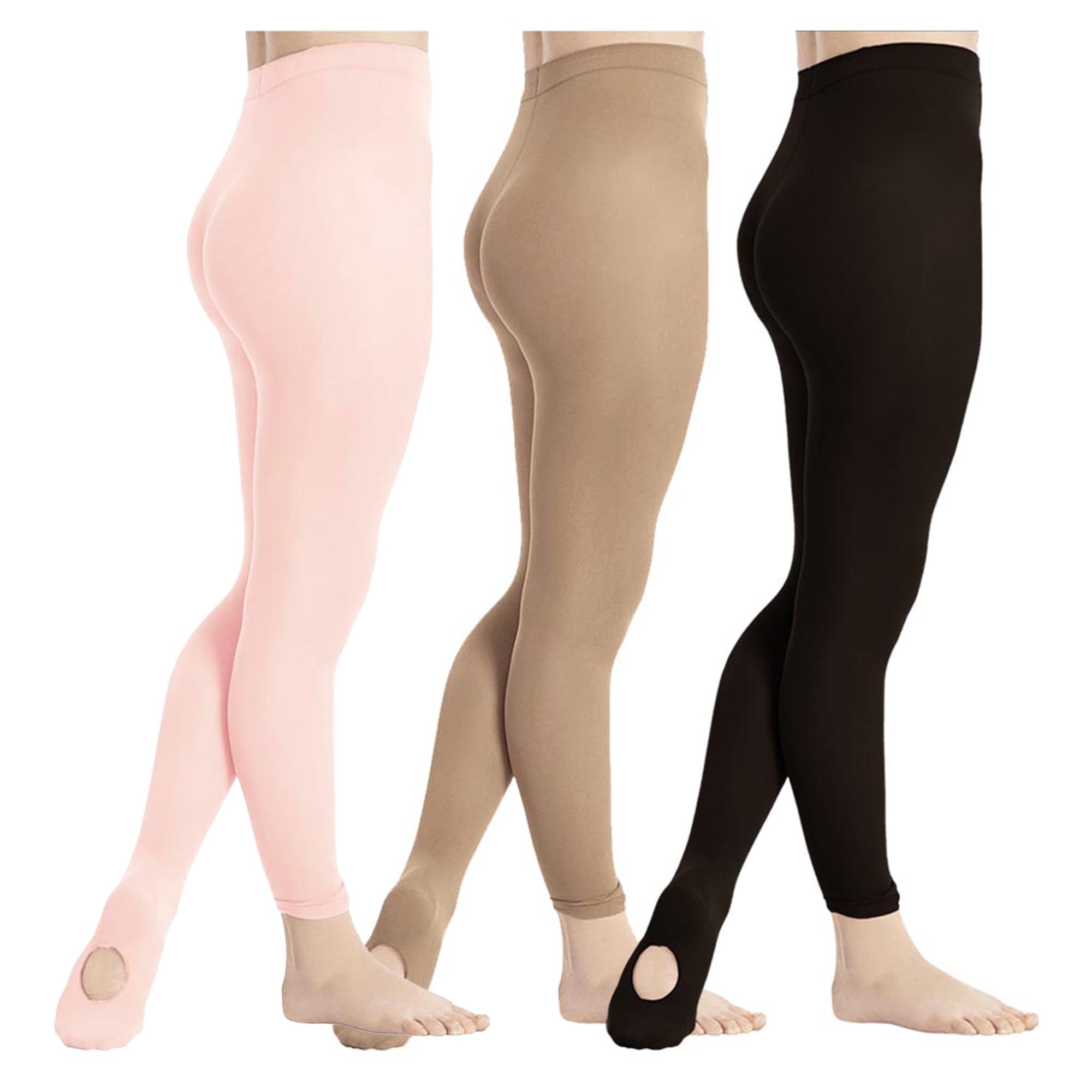 DIPUG 1/2/3 Pairs Girls' Convertible Ballet Tights/Soft Dance Tight
