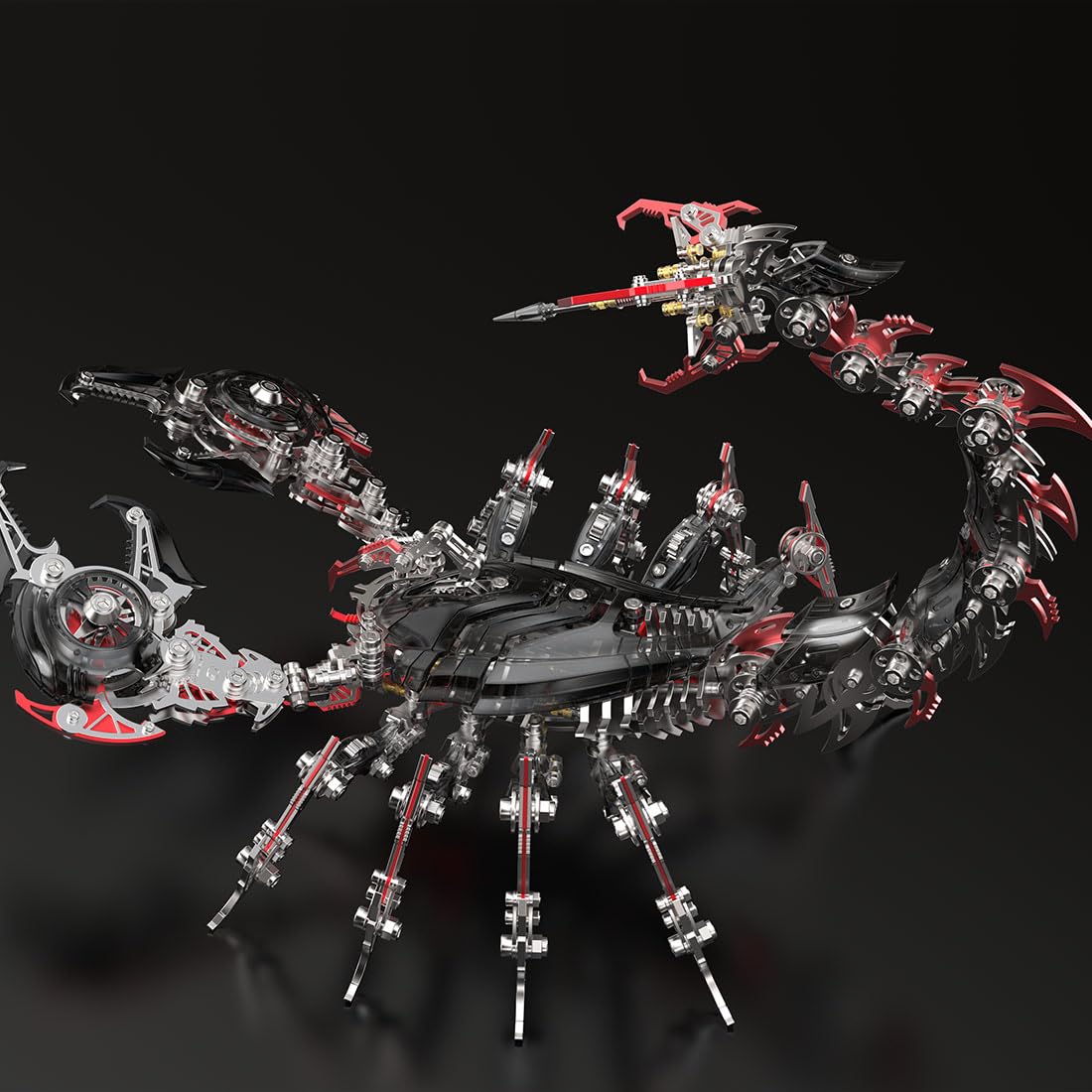 Puzzle 3D en métal - Scorpion mécanique - Kit de modélisme - Puzzle en métal - 1073 pièces - Modèle d'insecte mobile pour collectionneurs et adultes - Noir