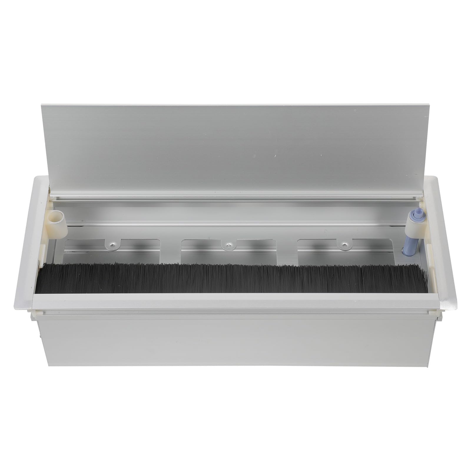 Ipetboom Rechteckige Kabelbox aus Aluminium mit Kabelführung 120X300mm Kabelorganisator für Schreibtisch Büro und Zuhause Aufbewahrungsbox