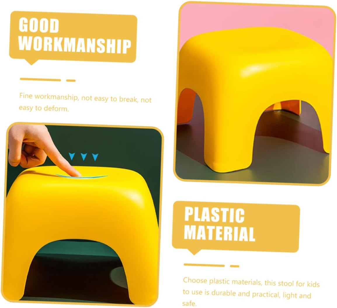 SOLUSTRE Small Non Slip Stool Lightweight Plastic Sitting Step Stool for Stackable Design Load Bearing Footstool for Bathroom Bedroom and Shoe Changing Use