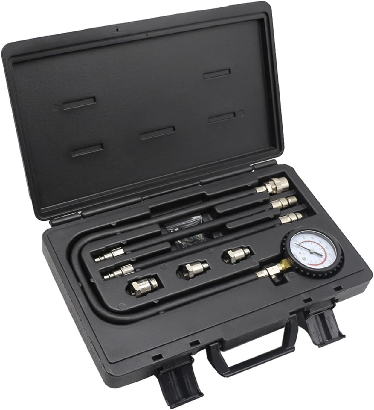Professional Multiple Vehicle Gasolines Engine Compression Tester Set with Double Scale Gauge and Storage Case