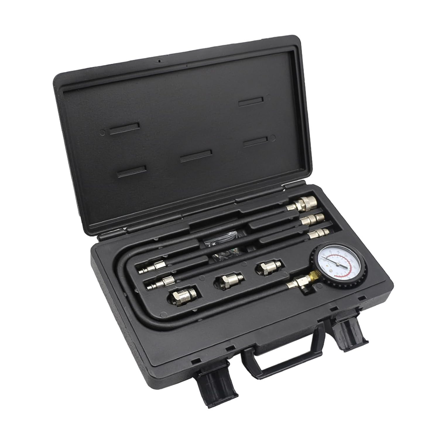 Complete Automotive Cylinder Pressure Testing Set 12mm 14mm 18mm Adapters Double Ranges Pressure Gauge Cylinder Compression Tester Automotive