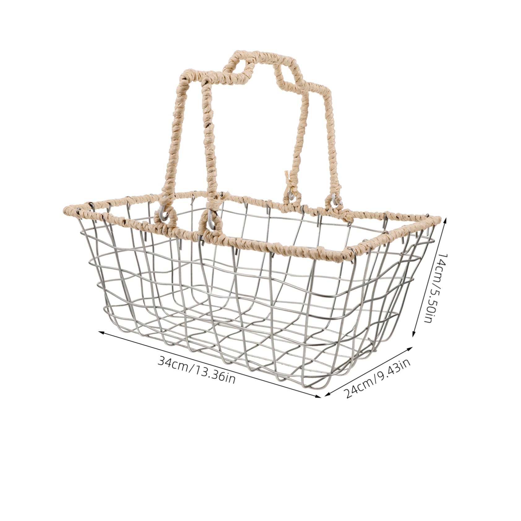 SOLUSTRE Metal Basket Storage Double Handles Iron Wire Fruit Holder Kitchen Countertop Fruit Snack Organizer
