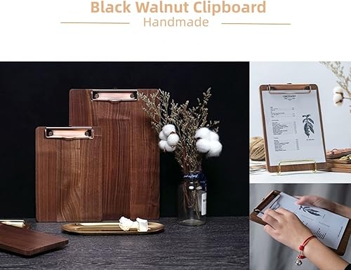 Miniatura 2 de Portapapeles de madera de nogal hecho a mano con juego de base ajustable, material de madera maciza gruesa y duradero, bordes lisos, perfecto como