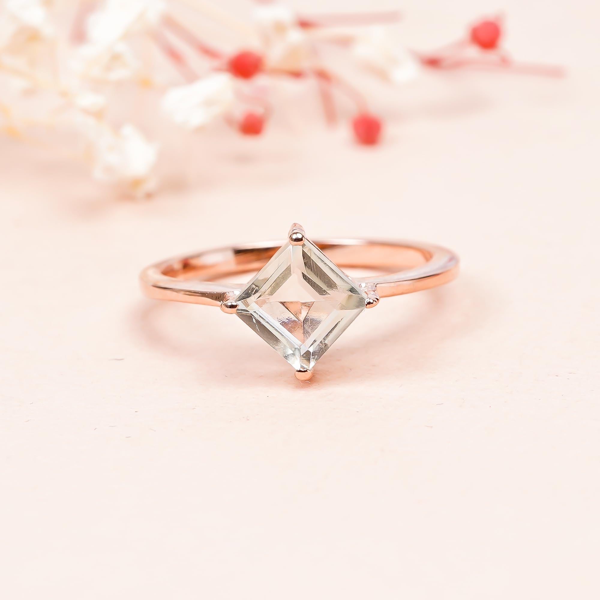 Grüner Amethyst-Ring, 925er Sterlingsilber, Ring für Damen und Herren, zarter, stilvoller Verlobungsring, natürlicher Edelstein, Statement-Ring, handgefertigter Boho-Ring, R-126-24-P