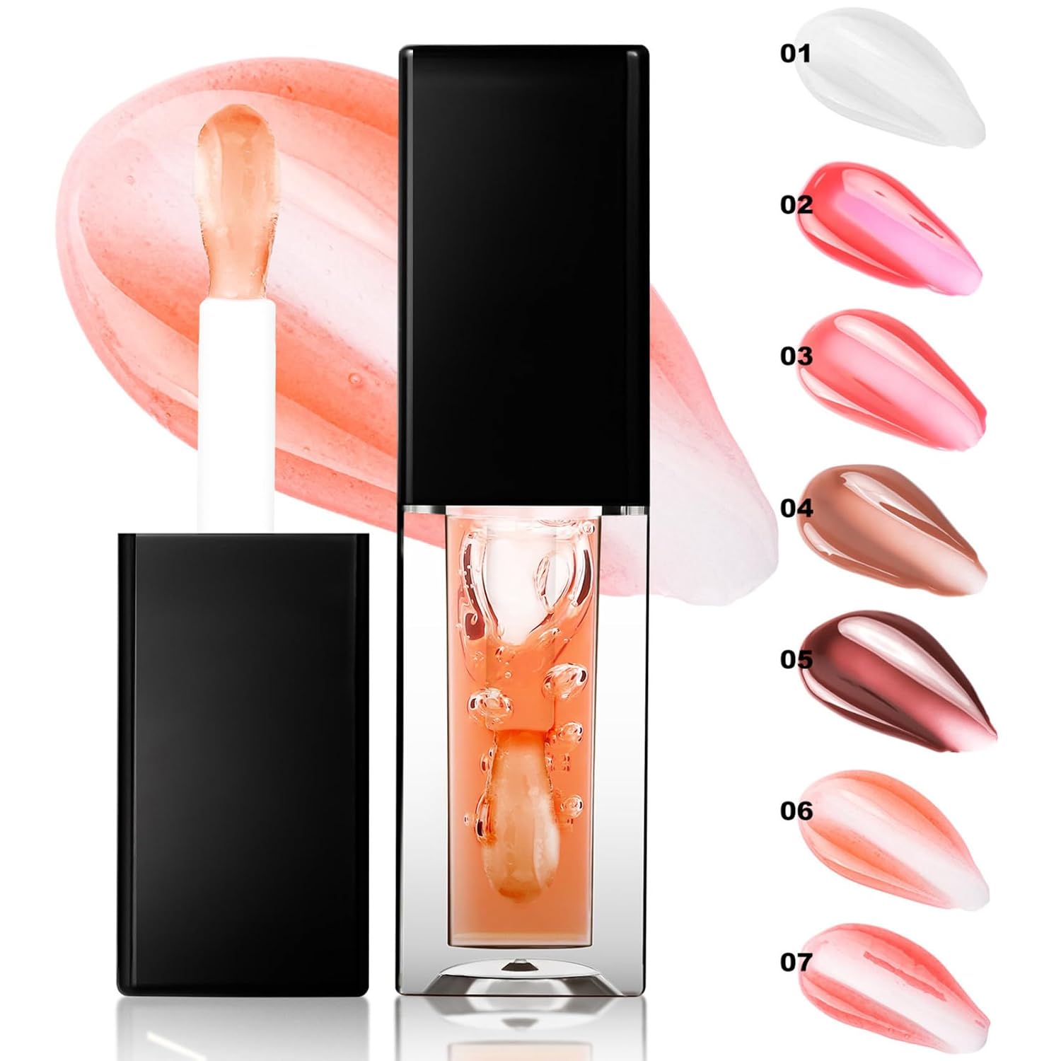 6ml7 Refresh Lip Oil Kit, Glaze Shine All Day, Soft Plumping Effect, Sheer Tint for Lip Layering Mixed-color One Size