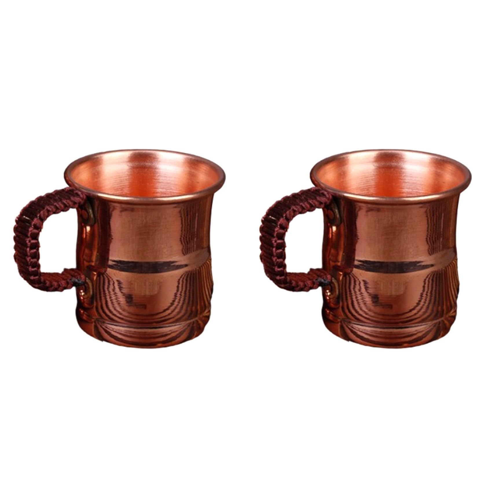 Hndhbfgrt 2X Handcrafted Pure Copper Beer Milk Mug Weave Handle Thickened Moscow Water Mule 400ML Breakfast Cup