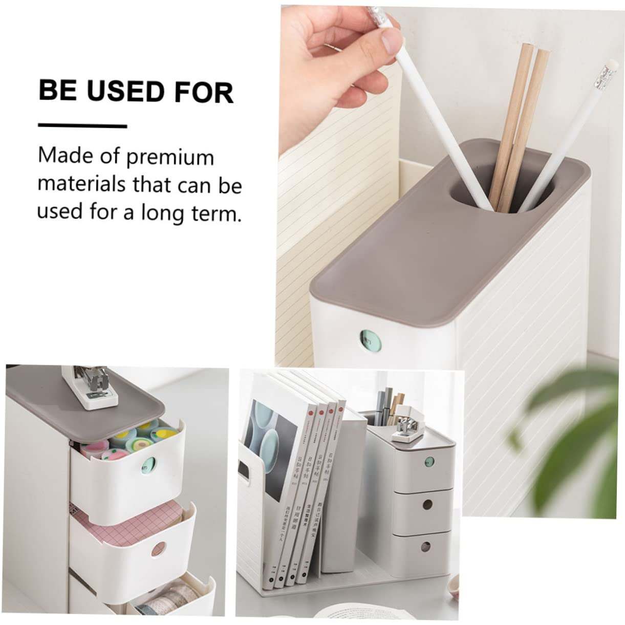 Veemoon 1 Pz Scatola Porta Cancelleria Per Ufficio Organizzatori Da Scrivania Organizzatore Della Scrivania Organizzatore Di Penna Multifunzionale Forniture Plastica Grigio