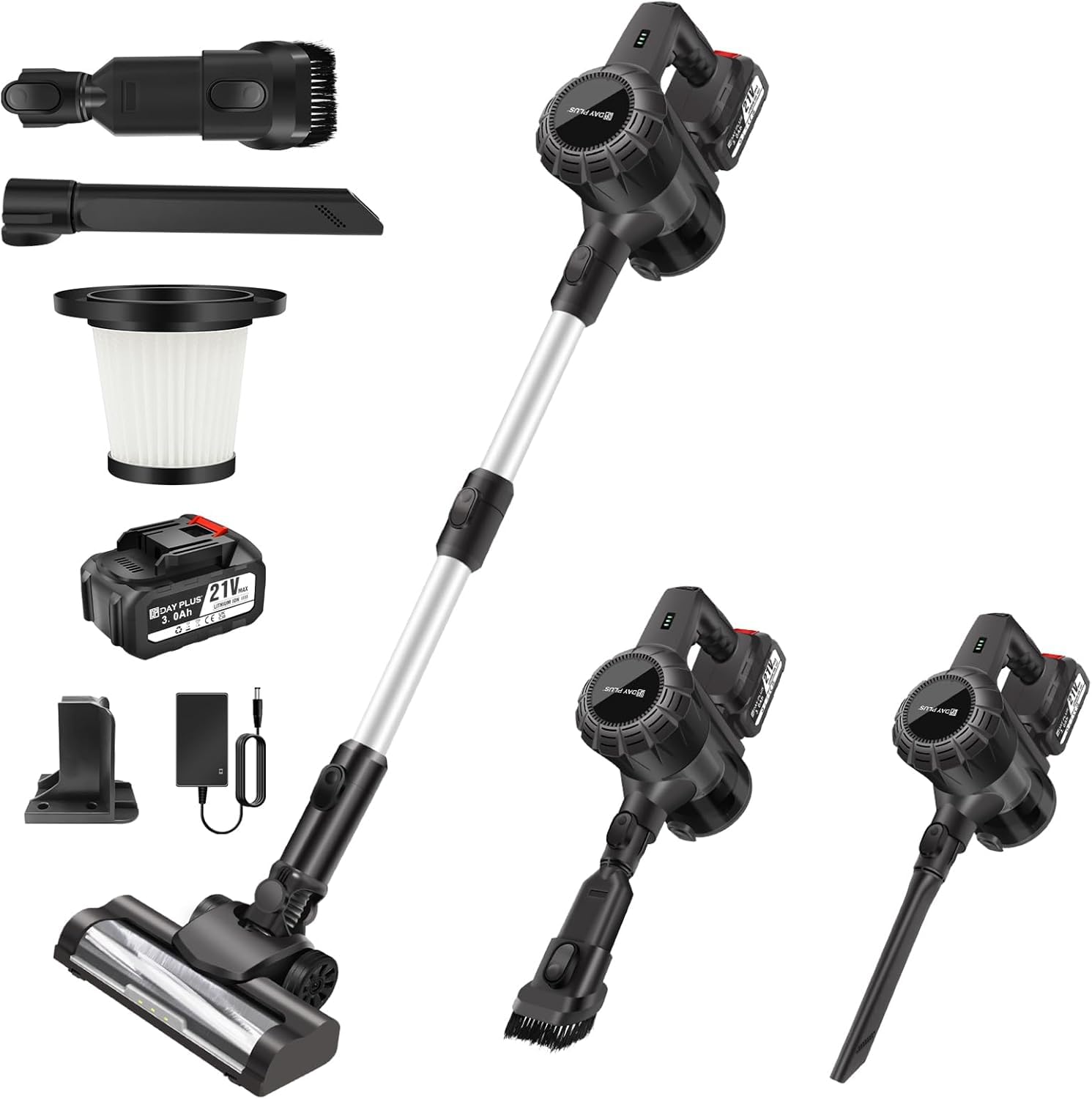 Amazon | DayPlus コードレス 掃除機 一人暮らし 16000Pa 強力吸引