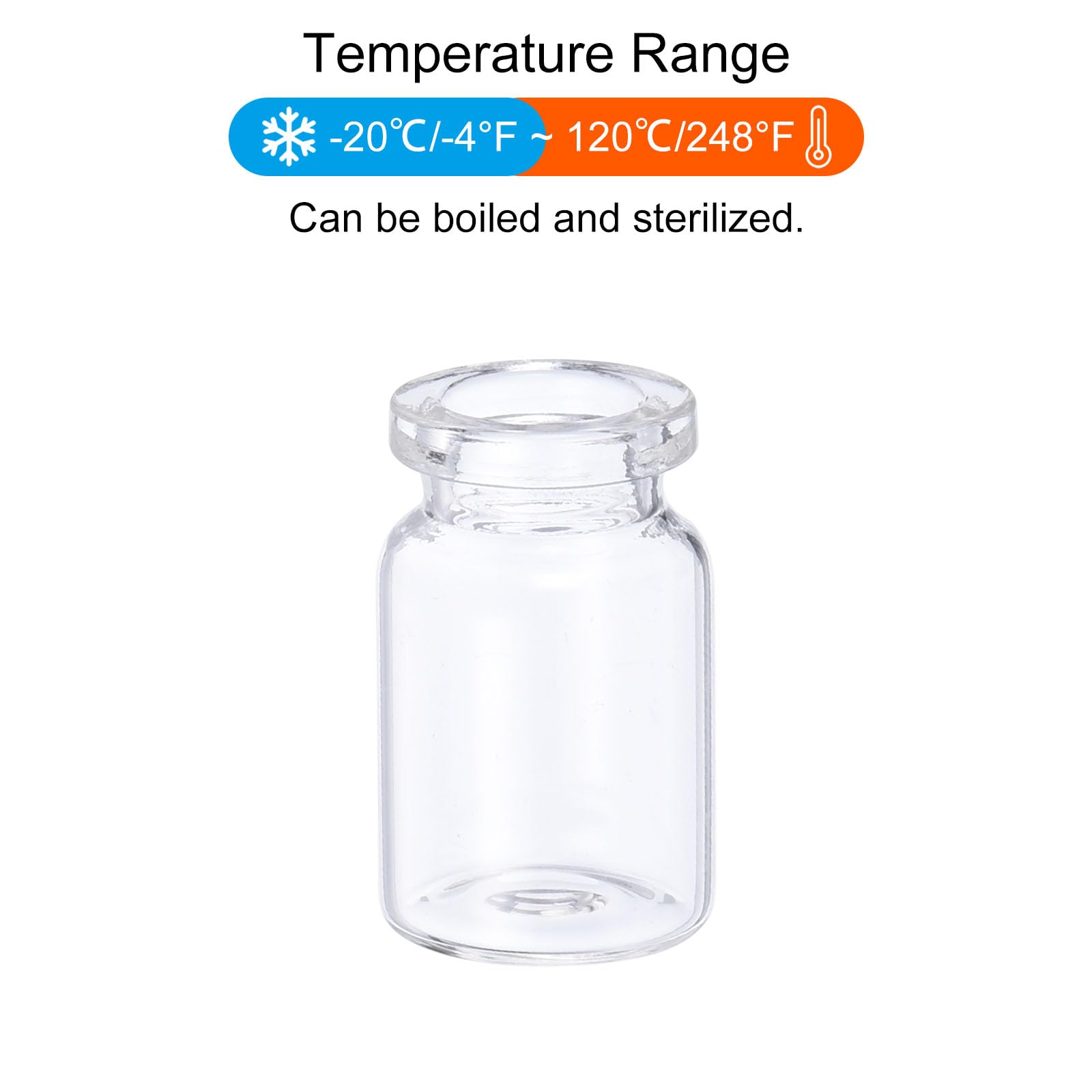 PATIKIL 5ml Fiale di Vetro, 100pz Fiale Vetro Piccole Vuote Bottiglia Modello Mini Trasparente con Tappi in Gomma Portauovo per Iniezione Laboratorio Piante Trasparente