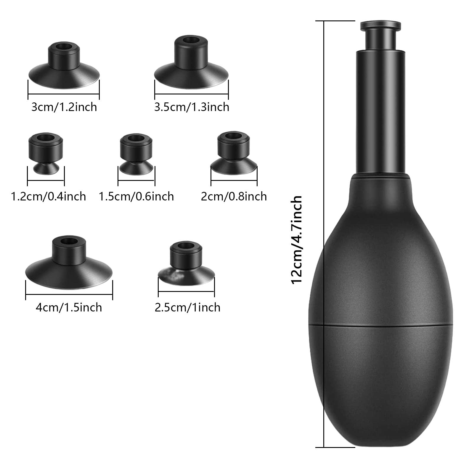 5 Stück Objektiv-Saugnapf, Reparaturwerkzeug, Vakuum-Saugstift mit 7 austauschbaren Saugnäpfen, Reparatur- und Reinigungsset für Uhren | austauschbaren Saugnäpfen, Reparatur- und Reinigungsset für Uhren