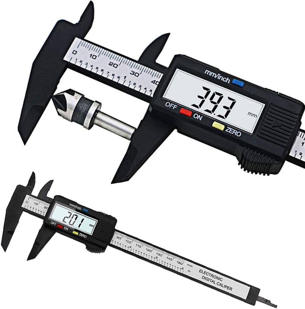 LCD Digital Electronic Carbon Fiber Vernier Caliper Gauge Micrometer (150mm, 6in)
