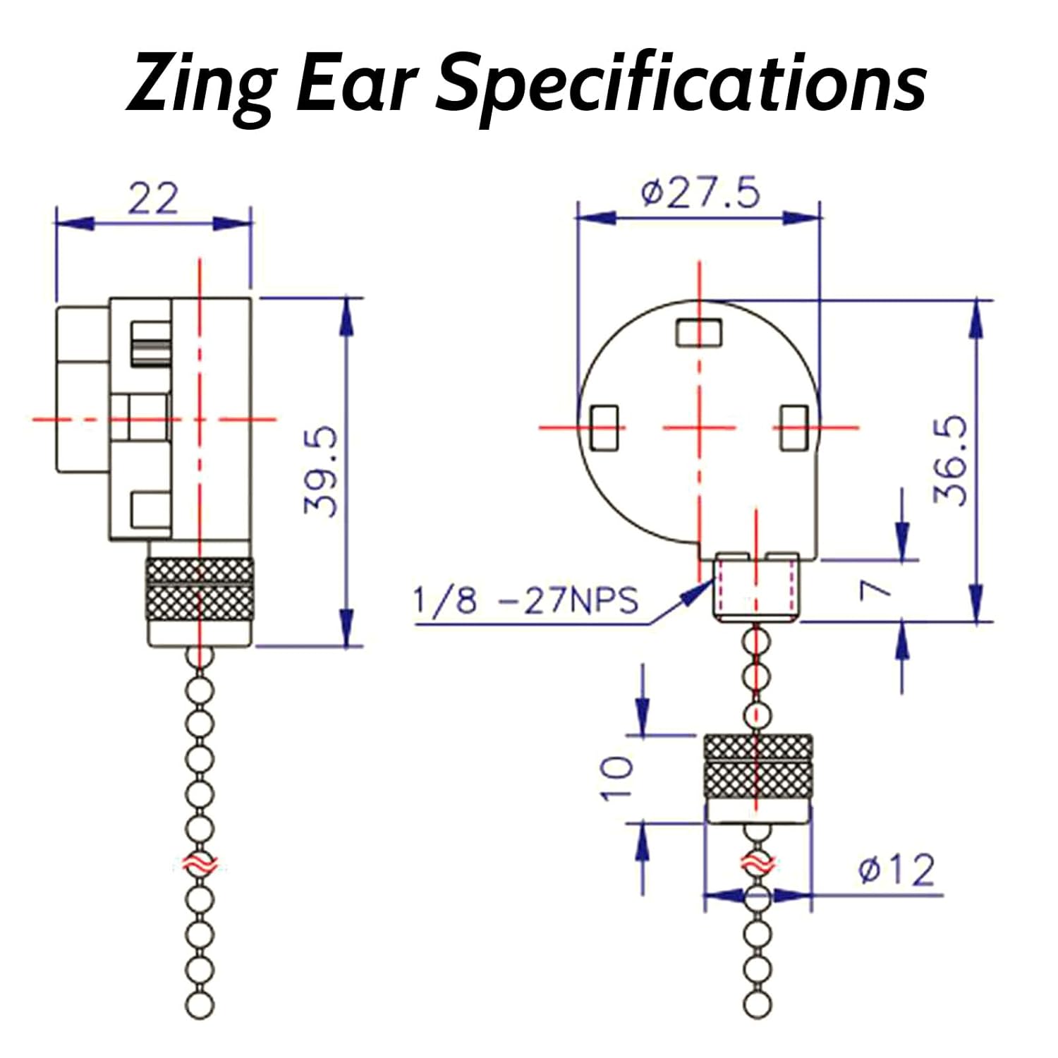 Zing Ear ZE-268S1 Pull Chain Switch 3 Speed 4 Wire 125V 6A 250V 3A Repair Kits Replacement Rotary Control Fit for Ceiling Fans Antique Wall Lights Cabinet Lamps 2PCS
