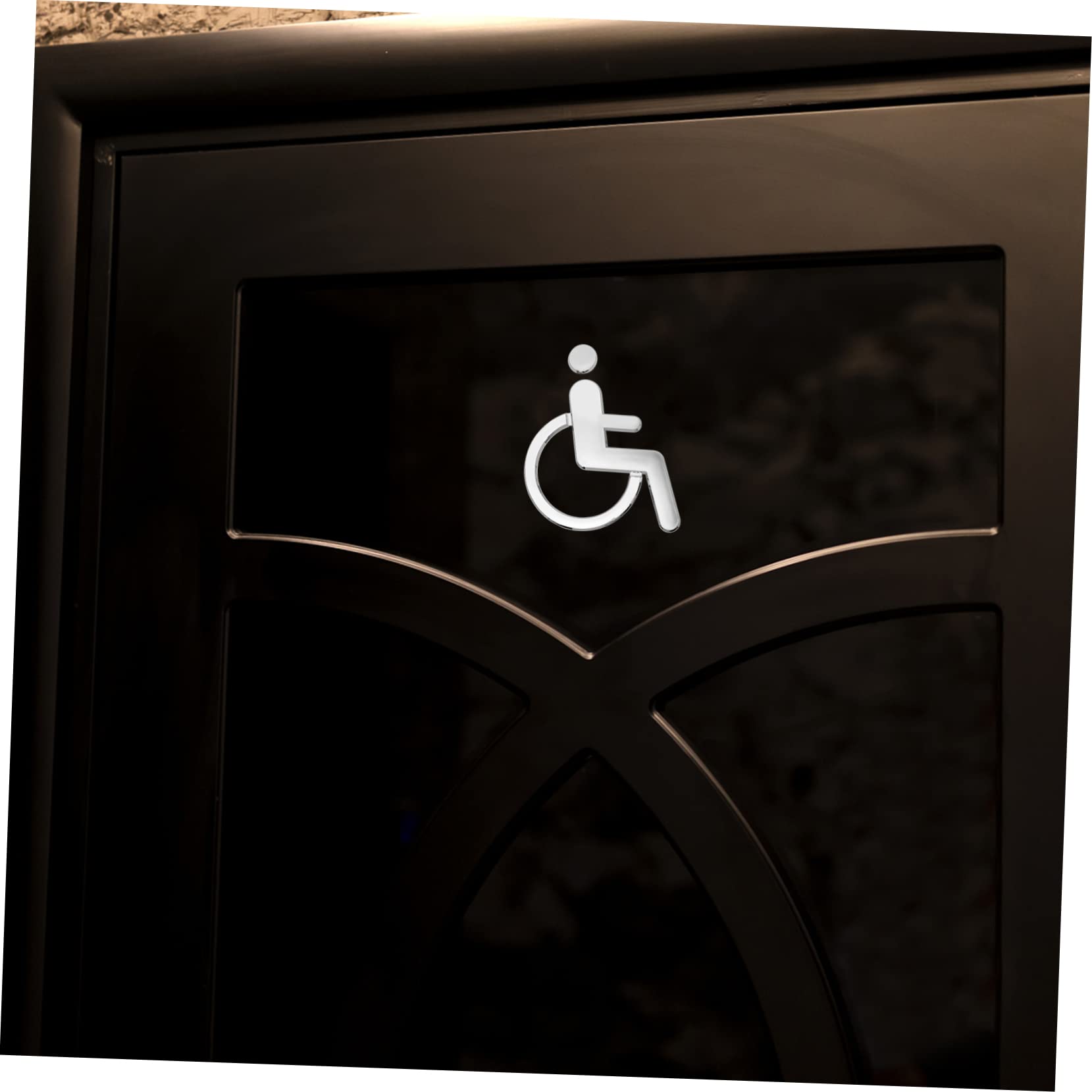 5 Piezas de Señal de Baño Accesible para Discapacitados en Plástico Abs Fácil Instalación Elegante Y Práctico.
