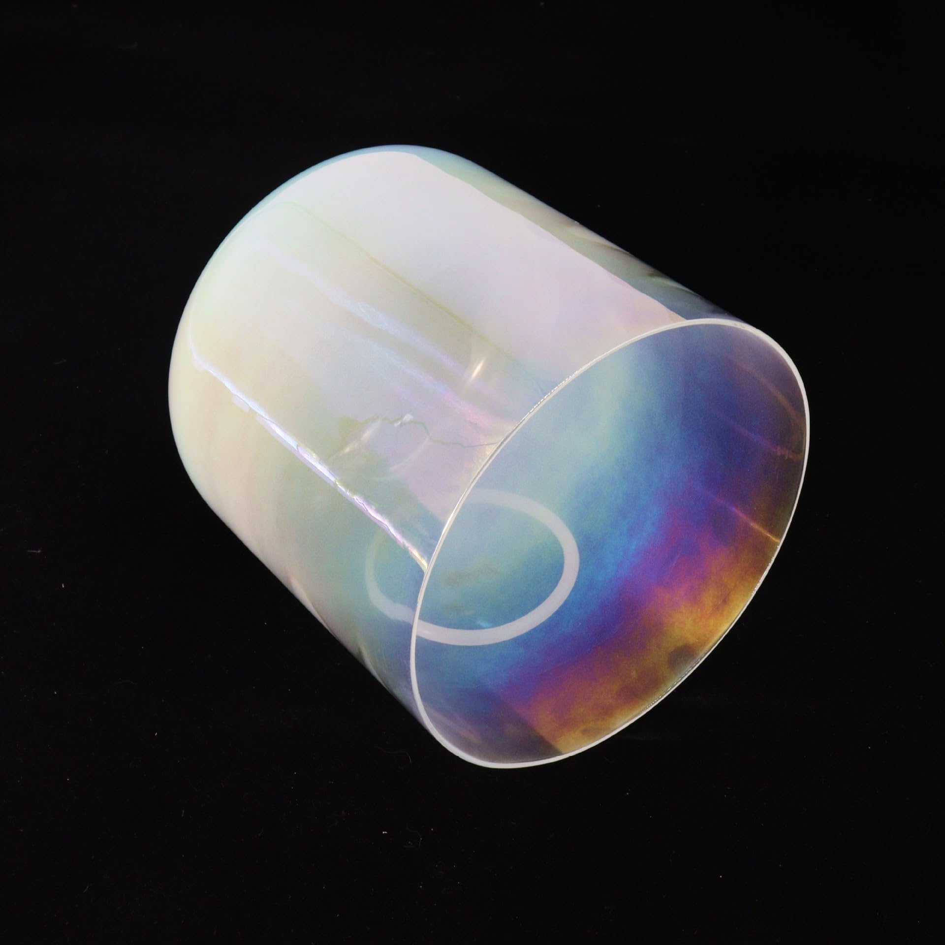 Gradient Clear Crystal Singing Bowl with Mallet & O-Ring, Sound Bowl Chakra Bowl Instrument for Yoga Meditation and Sound Healing(6Inch F)