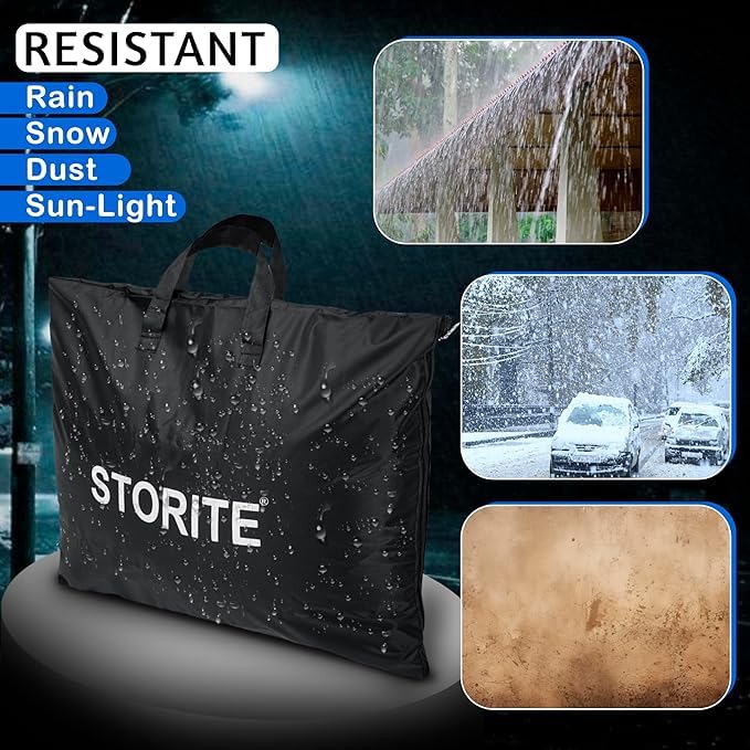 Image of Storite PU Coating Waterproof Rain Cover for Laptop Messenger Bag Upto 15 Inch, Office Bag Cover (Black)
