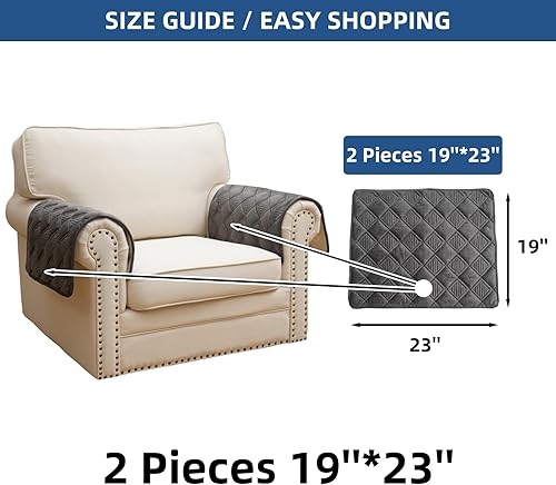 Vista 6 de Eismodra Fundas para brazos de silla, funda de sofá para sofá reclinable, sillón reclinable, gatos y perros, funda antideslizante para reposabrazos