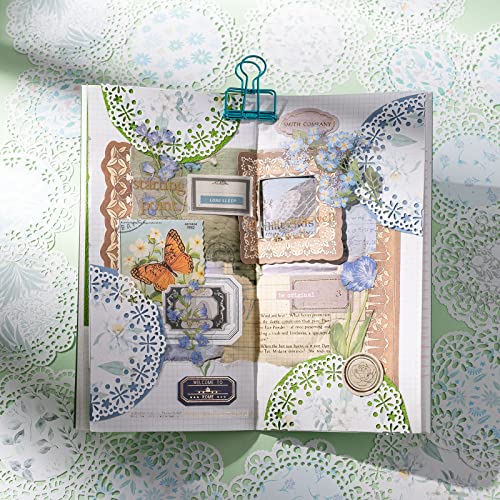 Joychoic Flower Cutout Lace Scrapbook Paper For Scrapbooking, 80Pcs Aesthetic Decorative Junk Journal Supplies, Art Crafts Vintage Journaling Card Making Diy Planners Embellishments Frame #TOP2