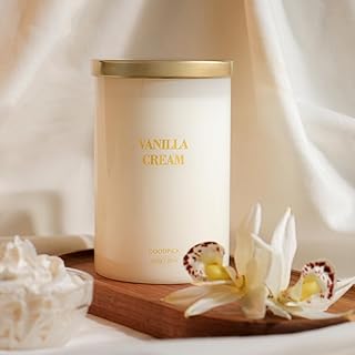 Goodpick Vanilla Scented Candles 22 oz, Luxury Aromatherapy Candles for Home, 2-Wick Soy Candle, Large Jar Candles Gifts for Women, Bath Gift, Christmas, Birthday, 120 Hours Burn Time