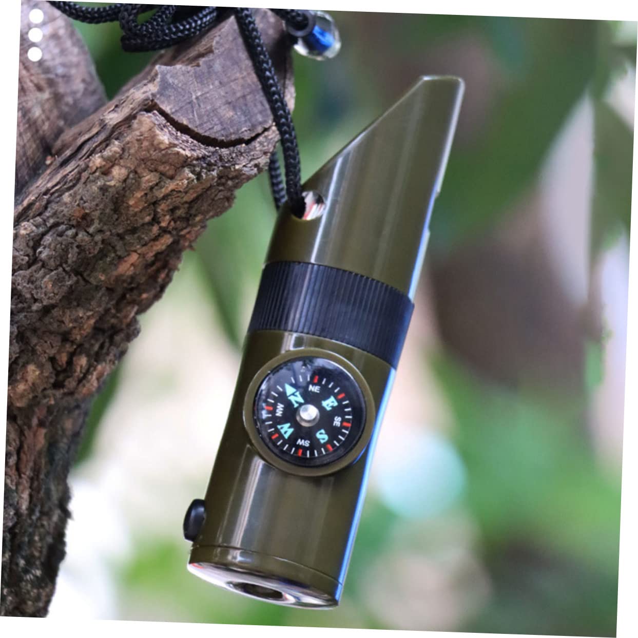 Supvox Kompasspfeife Kaffee-Thermometer Notfall Streichhölzer Doppelt Tragbare Outdoor-Pfeife Einziehbar Fuchspfeife Bogenschießen Multifunktionspfeife Kette Radio Abs