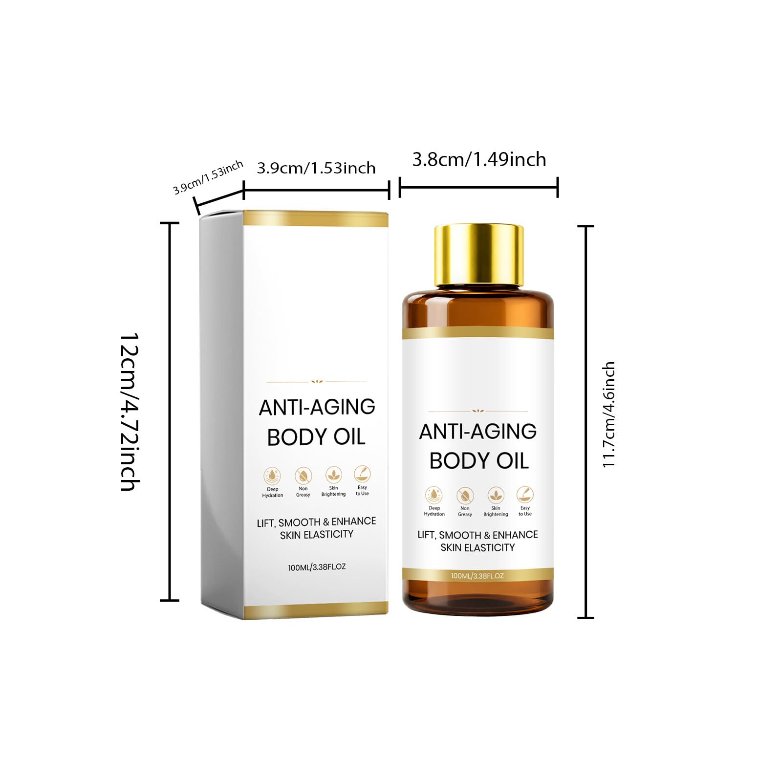 Skincu Glow Remedy Anti-Aging-Körperöl – Kollagenöl zur Hautstraffung bei Knitterfältchen, leichte und nicht fettende, pflanzliche Formel für Frauen und Männer mit Hyaluronsäure (5)