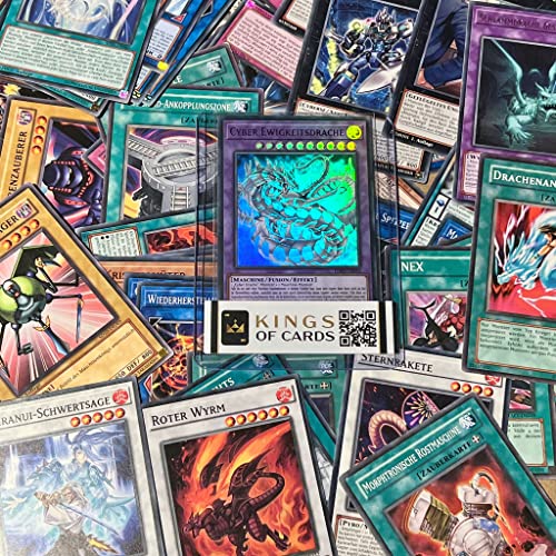 Yu-Gi-Oh! Set mit 50 Karten und Einer Holokarte - Deutsche Version inklusive KingsofCards Toploader
