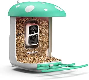 Bird Feeder with Camera, WUIPET Camera Wireless Outdoor, Auto Record Video, Instant Notifications, Solar Panel, Ideal Gift for Lover, Orange, WP02 asin的图片