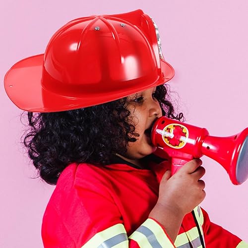 Miniatura 2 de EXCEART 2 piezas casco de bombero, sombrero de bombero para adultos y niños, accesorios de disfraz de jefe de simulación, sombrero de fiesta de