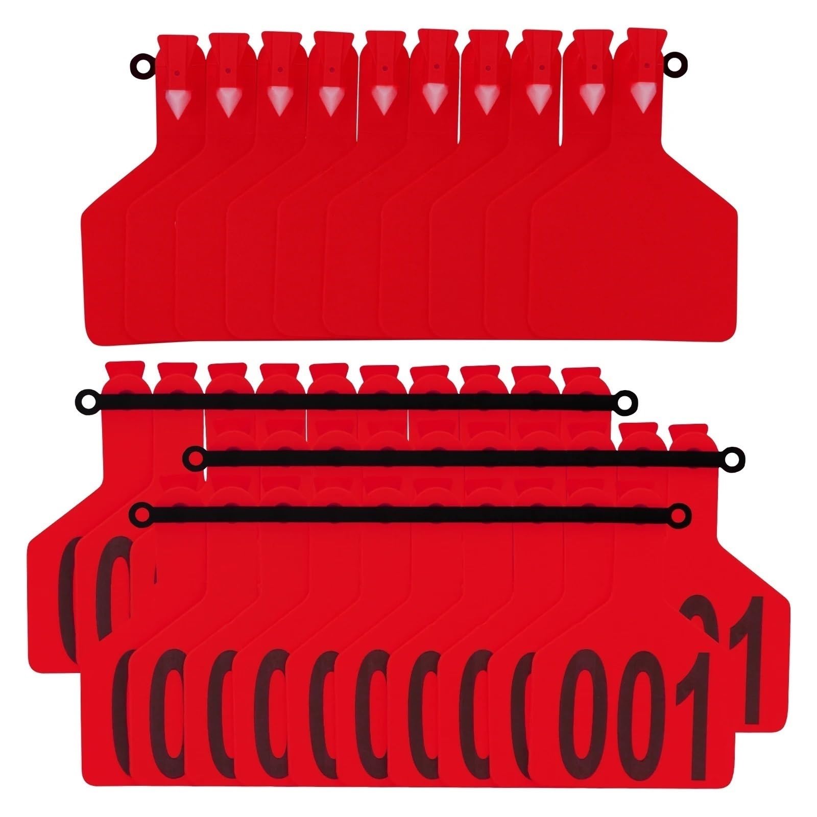Tarjeta de identificación de ganado, paquete de 100 etiquetas de oreja de ganado para identificación de ganado, material de TPU para ganado, cerdos, ovejas, cabras (rojo)