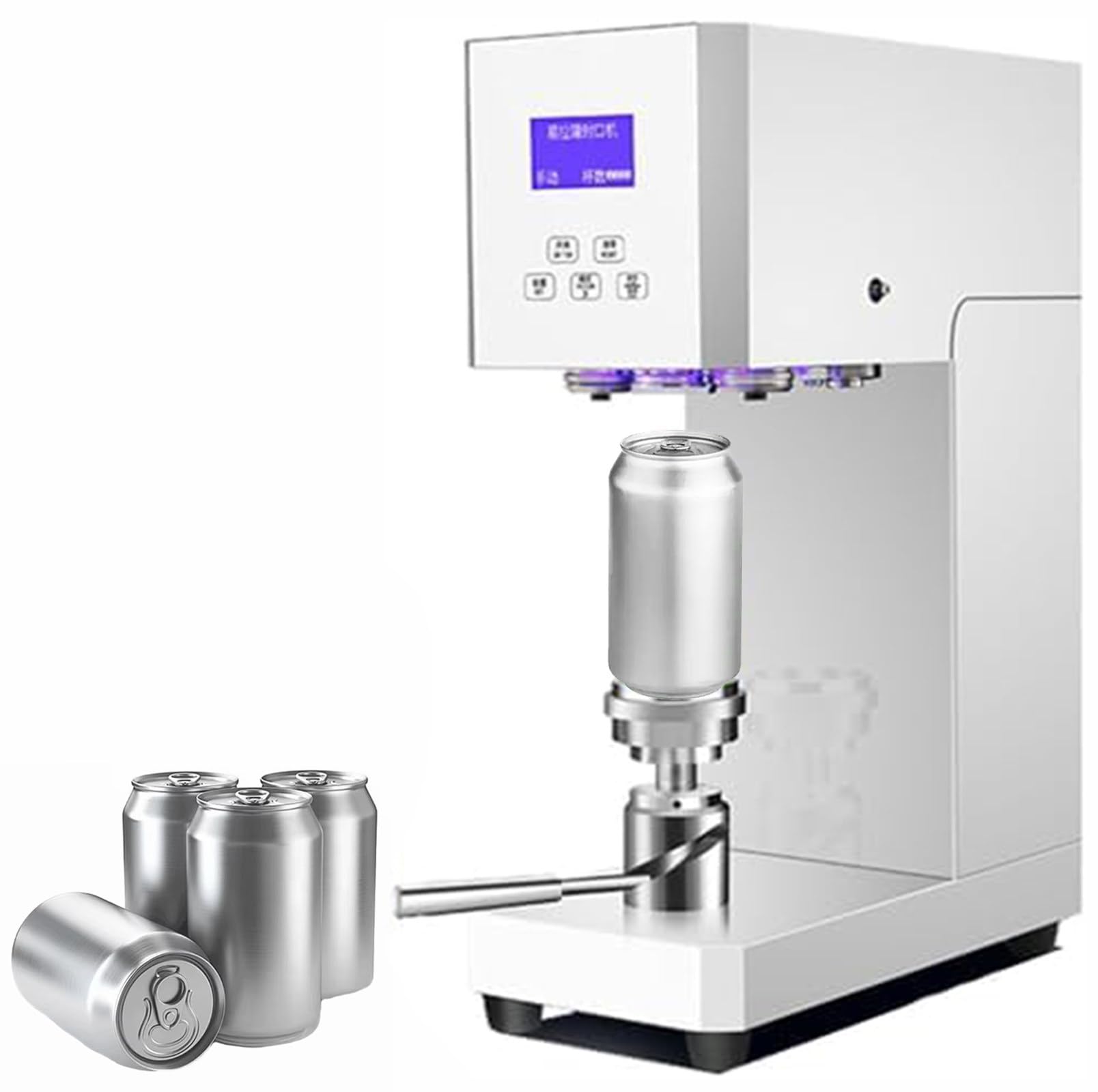 ASerZenith Commercial Semi-Automatic Can Sealing Machine With Counting Function & Lcd Display For Efficient Packaging,White