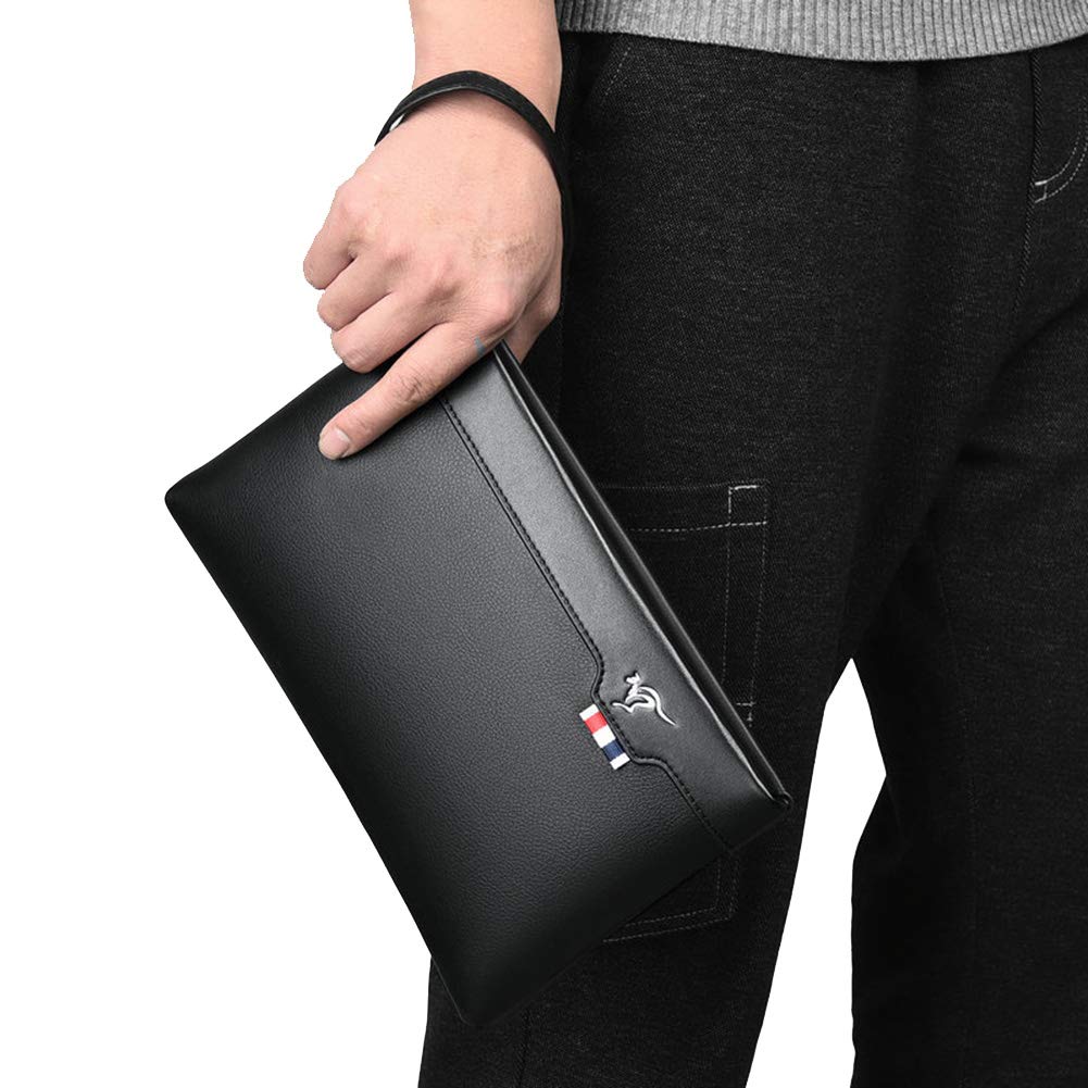 Aideal Pochette da Polso Uomo Borsa a Mano Borsellino con Cinturino per lavoro/viaggio