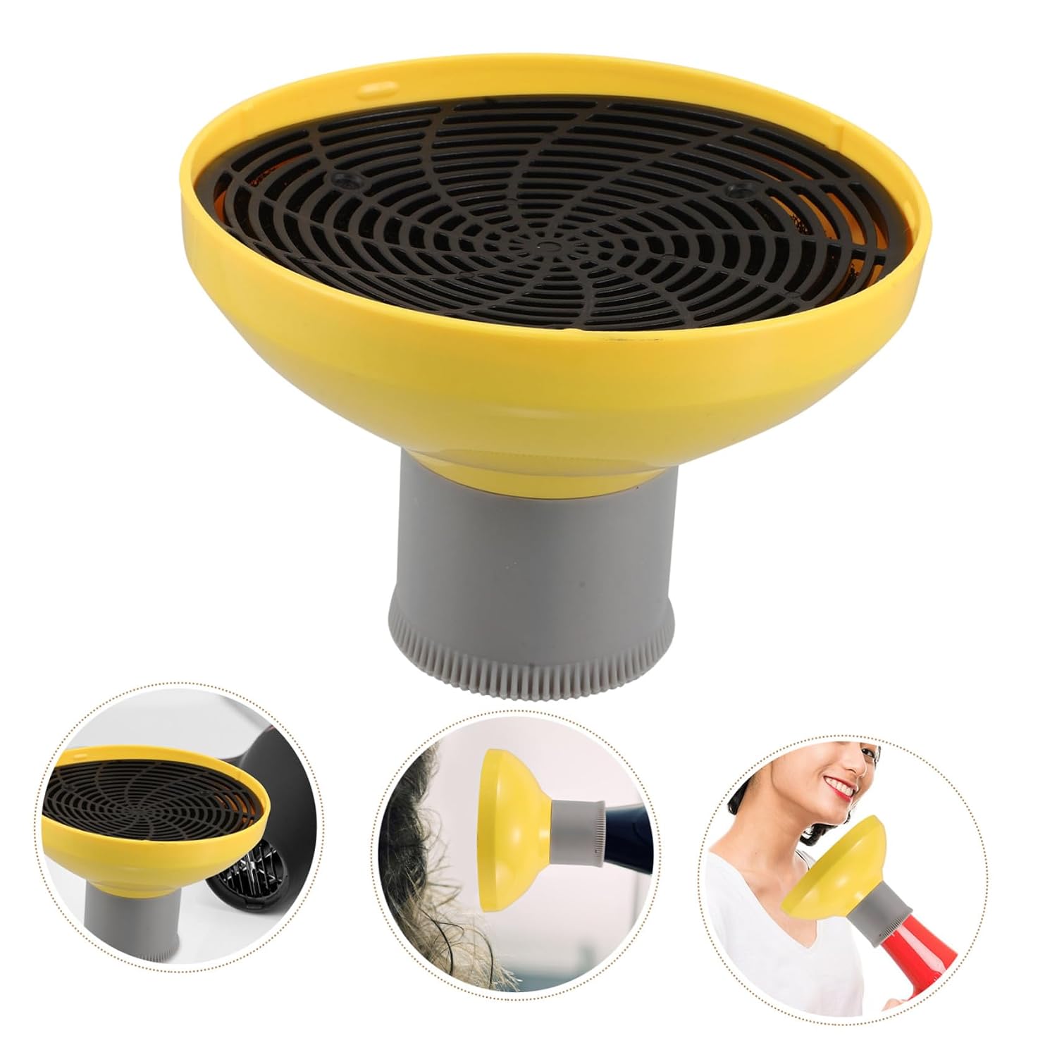 PRETYZOOM Universal Hair Dryer Diffuser Attachment for Quick Drying and Styling Curly Hair with Stylish Plastic Design Compatible