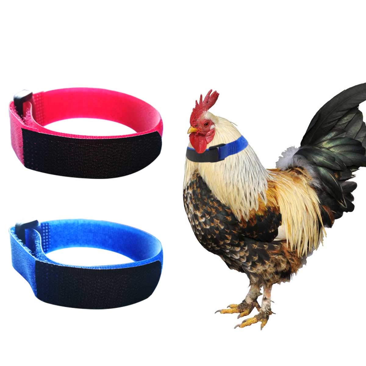 YELL 2 Pack Anti Crow Rooster Collar,No Crow Noise Neck Belt for Cockerel Velcro Nylon,Prevent Chickens from Screaming, Disturbing Neighbors