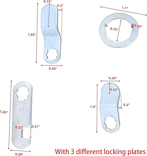 Miniatura 7 de LC LICTOP Cerradura de cilindro de leva tubular con acabado cromado con 2 llaves de seguridad para gabinete de seguridad, cerradura de leva con