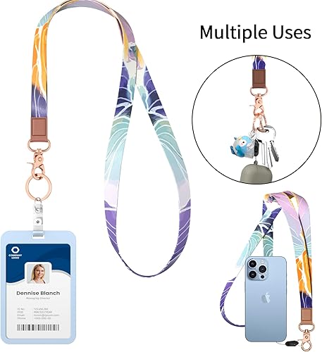 Miniatura 4 de Rimilak Llavero con cordón para el cuello, correa de cordón larga para mujeres y hombres, llaves de automóvil, insignias de identificación,