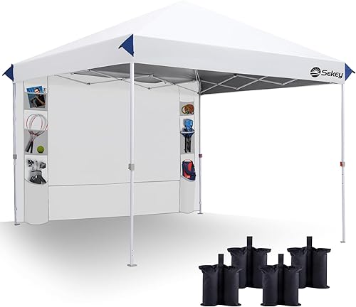 Miniatura 8 de Sekey 10x10 Toldo desplegable con configuración de un solo empuje - Toldo fácil de montar con 99% de bloqueo UV - Sombrilla solar instantánea para