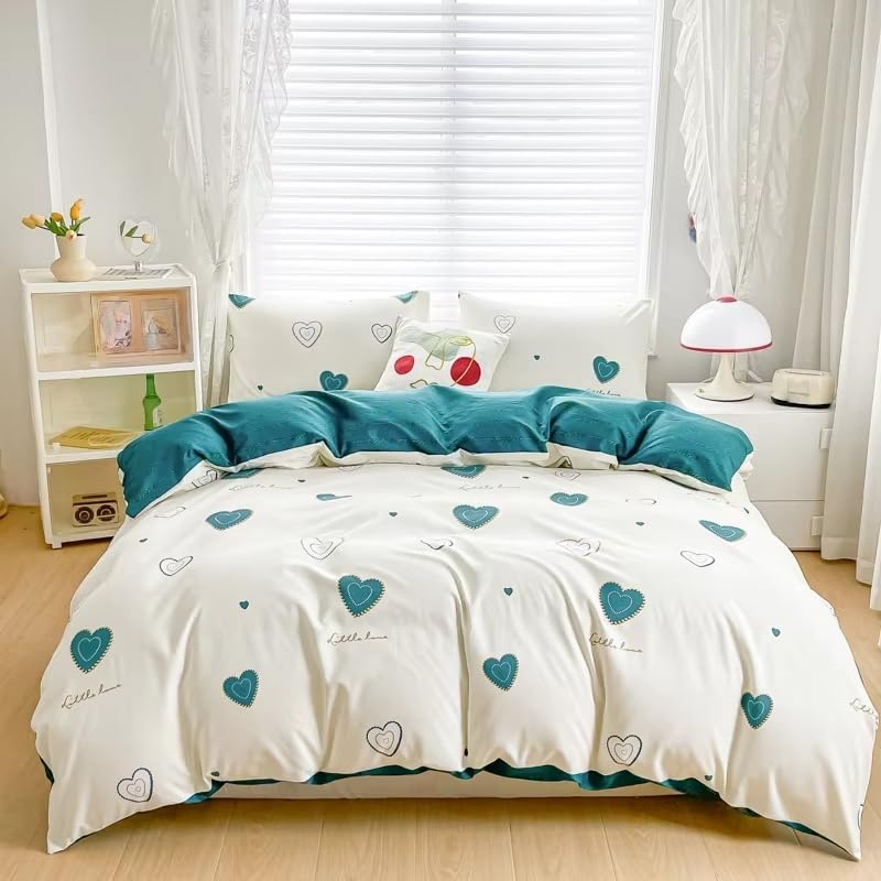 Housse de couette Blue Love réversible pour rafraîchir le décor d'une chambre double