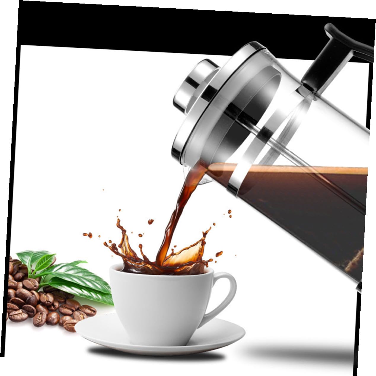 Cafetera de Acero Inoxidable de Doble Capa con Colador para Infusión de Té y Café Resistente al Calor Tetera Multifuncional para Bebidas Calientes y Frías Casa