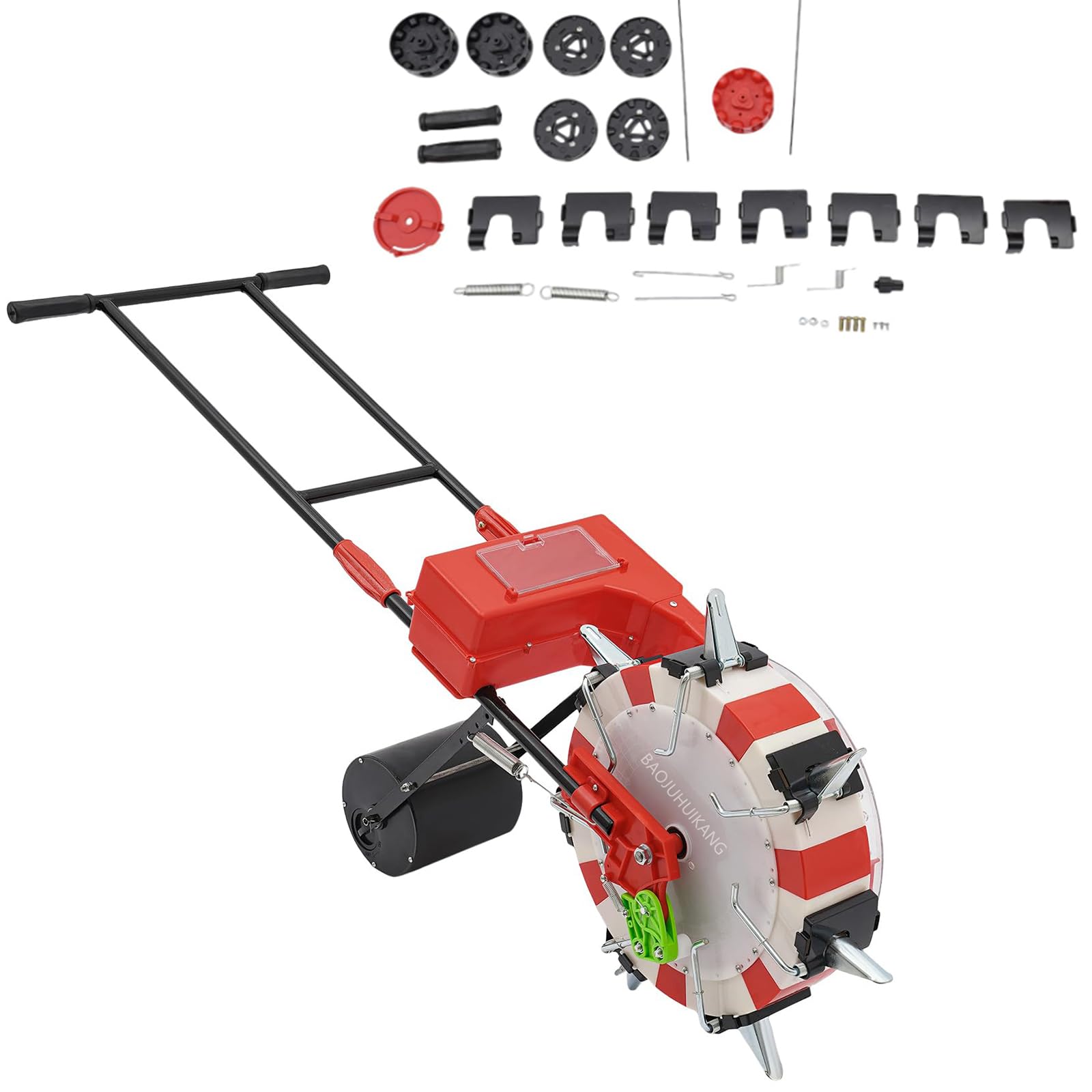 Semoir à Main pour pelouse et Jardin, semoir à poussée de précision en métal, semoir Manuel à Pas réglable, Profondeur de Plantation 2,95 Pouces pour Les Plantes, maïs, Haricots